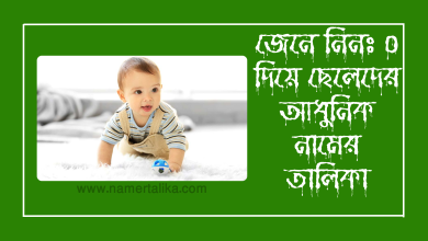 O দিয়ে ছেলেদের আধুনিক নাম