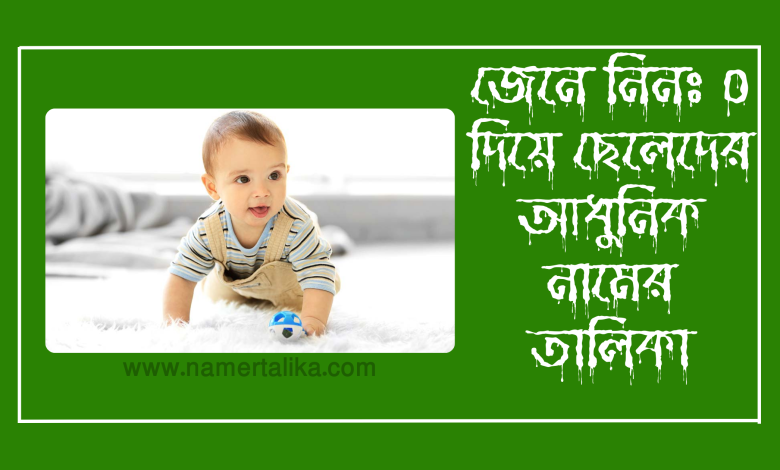 O দিয়ে ছেলেদের আধুনিক নাম